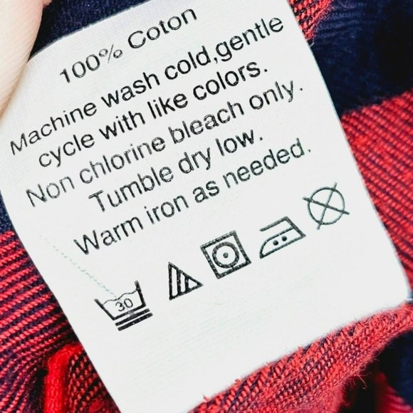 J Crew Factory Popover Shirt S Red Black Buffalo Plaid Check Button Long Sleeve - Picture 8 of 10